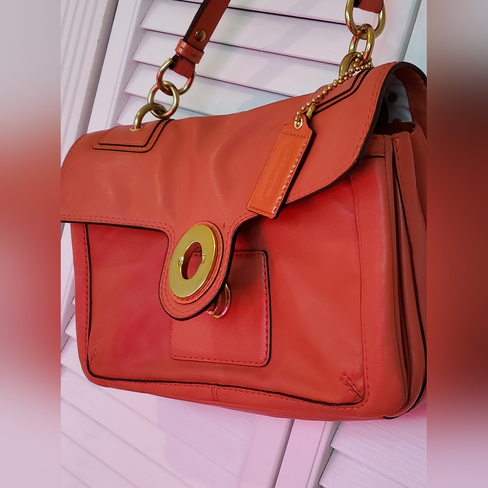 Coach Handbag Coral Red